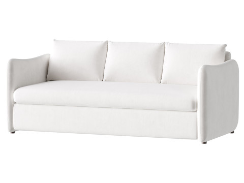 WHITE PERFORMANCE FABRIC SLEEPER SOFA 3D मॉडल
