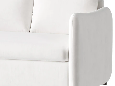 WHITE PERFORMANCE FABRIC SLEEPER SOFA 3D Model