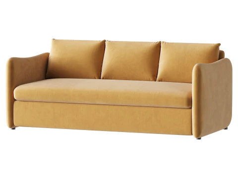 WHITE PERFORMANCE FABRIC SLEEPER SOFA 3D Model