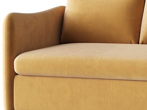 WHITE PERFORMANCE FABRIC SLEEPER SOFA 3D मॉडल
