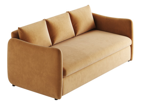 WHITE PERFORMANCE FABRIC SLEEPER SOFA 3D मॉडल