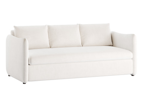 WHITE PERFORMANCE FABRIC SLEEPER SOFA 3D मॉडल