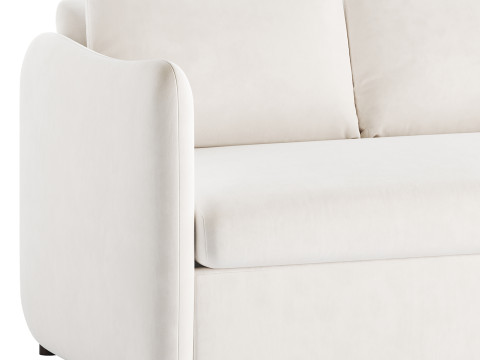 WHITE PERFORMANCE FABRIC SLEEPER SOFA 3D मॉडल