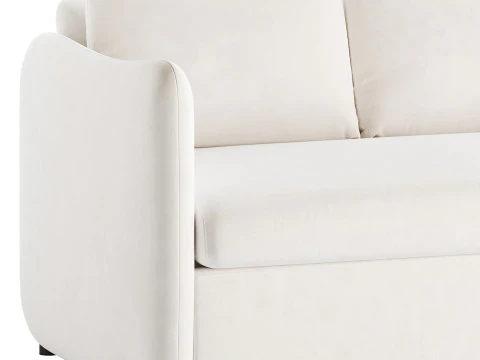 WHITE PERFORMANCE FABRIC SLEEPER SOFA 3D Model