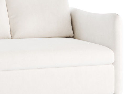 WHITE PERFORMANCE FABRIC SLEEPER SOFA 3D मॉडल