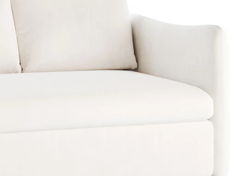 WHITE PERFORMANCE FABRIC SLEEPER SOFA 3D Model
