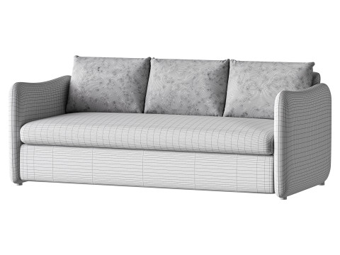 WHITE PERFORMANCE FABRIC SLEEPER SOFA 3D मॉडल