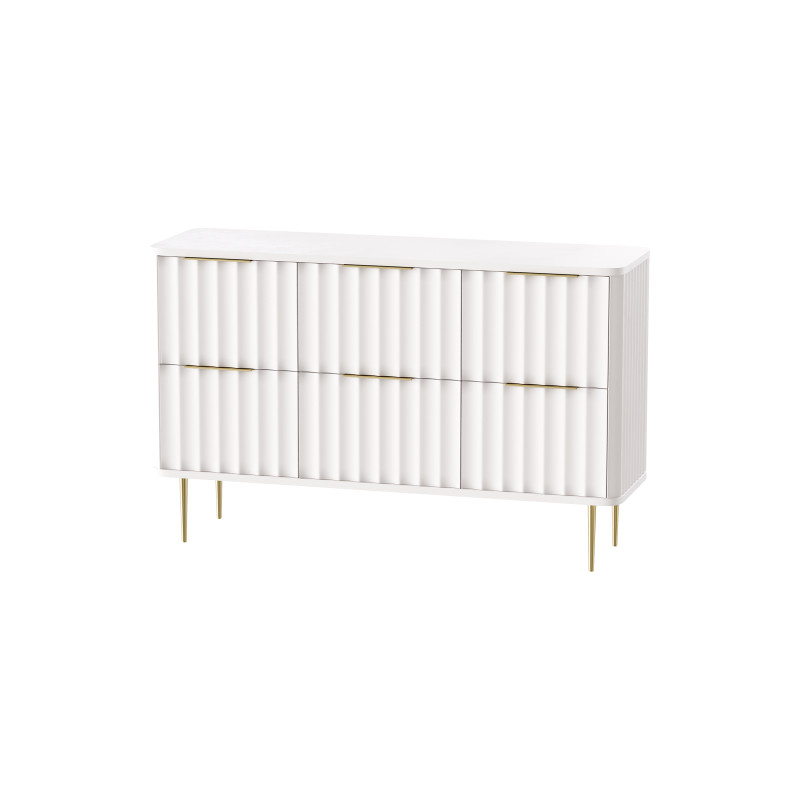 White Bedroom Dresser for Storage in Gold 3D Model .c4d .max .obj .3ds .fbx .stl .blend 