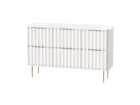 White Bedroom Dresser for Storage in Gold 3Dモデル