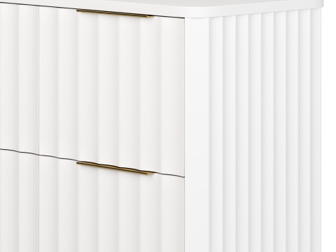 White Bedroom Dresser for Storage in Gold 3D Model