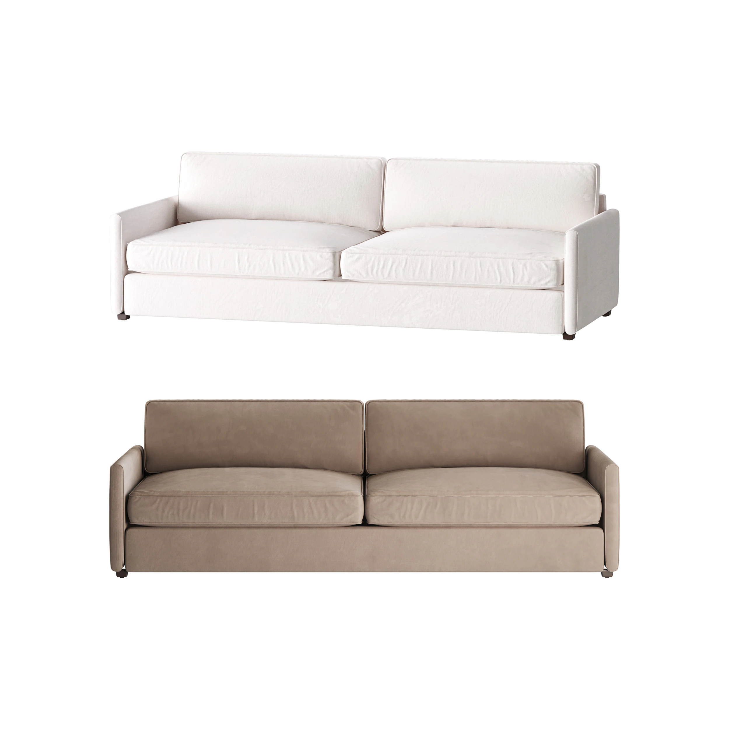 WHITE PERFORMANCE FABRIC SOFA 3D Model .c4d .max .obj .3ds .fbx .stl .blend 