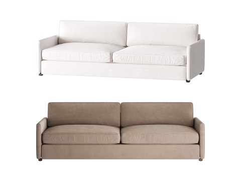 WHITE PERFORMANCE FABRIC SOFA 3D Model