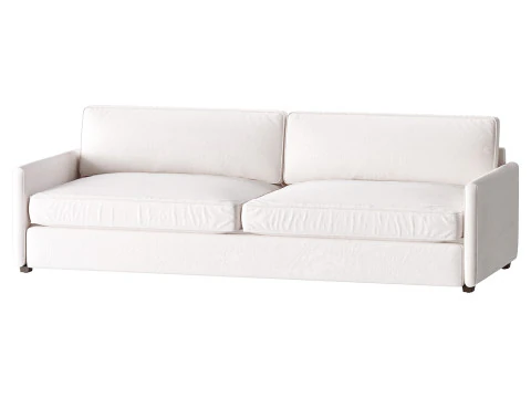WHITE PERFORMANCE FABRIC SOFA 3D Model