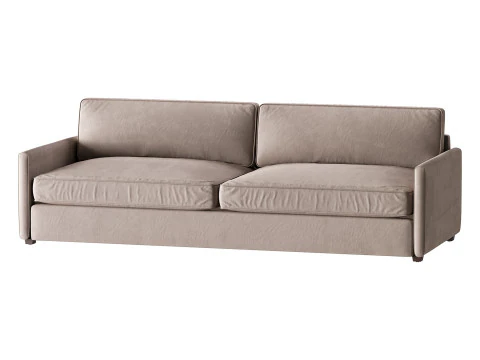 WHITE PERFORMANCE FABRIC SOFA 3D Model