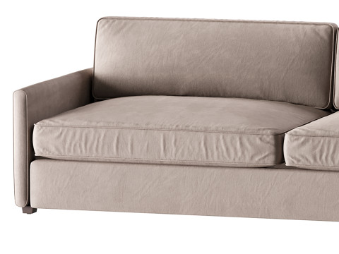 WHITE PERFORMANCE FABRIC SOFA Modèle 3D