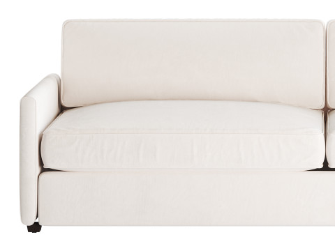 WHITE PERFORMANCE FABRIC SOFA Modèle 3D