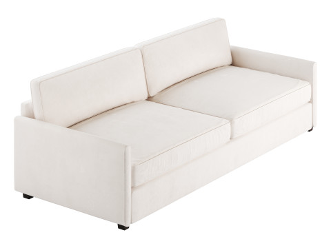 WHITE PERFORMANCE FABRIC SOFA Modèle 3D