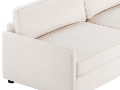 WHITE PERFORMANCE FABRIC SOFA Modèle 3D