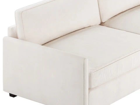WHITE PERFORMANCE FABRIC SOFA 3D Model