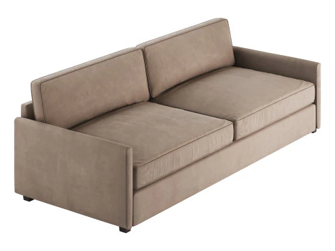 WHITE PERFORMANCE FABRIC SOFA 3D Model