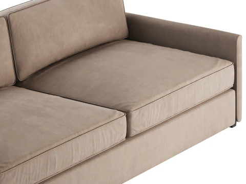 WHITE PERFORMANCE FABRIC SOFA 3D Model
