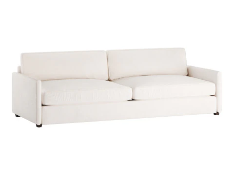 WHITE PERFORMANCE FABRIC SOFA 3D Model
