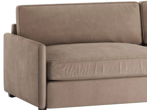 WHITE PERFORMANCE FABRIC SOFA 3D Model