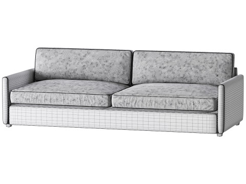 WHITE PERFORMANCE FABRIC SOFA Modèle 3D