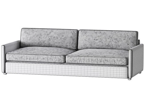 WHITE PERFORMANCE FABRIC SOFA 3D Model