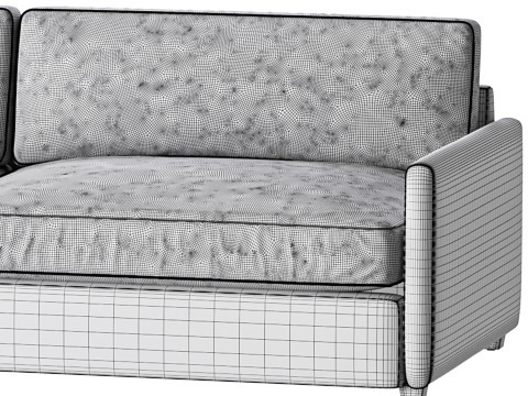 WHITE PERFORMANCE FABRIC SOFA Modèle 3D