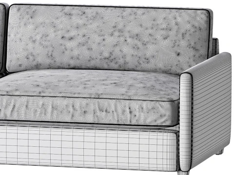 WHITE PERFORMANCE FABRIC SOFA 3D Model