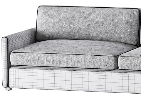 WHITE PERFORMANCE FABRIC SOFA Modèle 3D