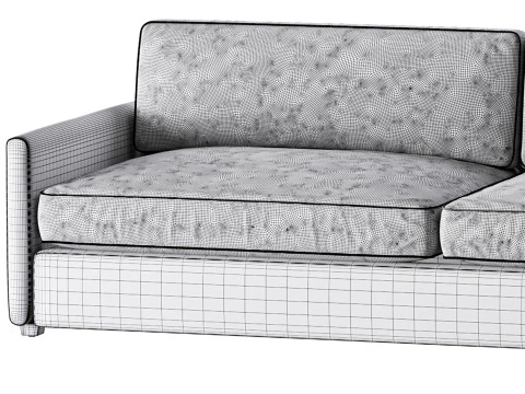 WHITE PERFORMANCE FABRIC SOFA 3D Model