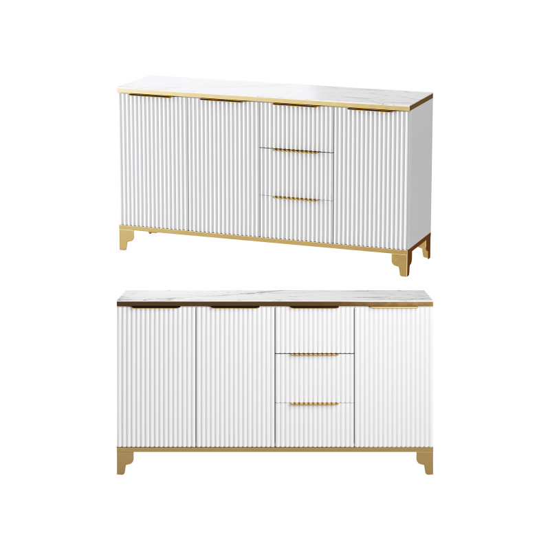 White Sideboard with Tempered Glass 3D Model .c4d .max .obj .3ds .fbx .stl .blend 