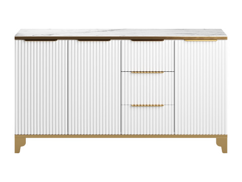 White Sideboard with Tempered Glass 3D Model