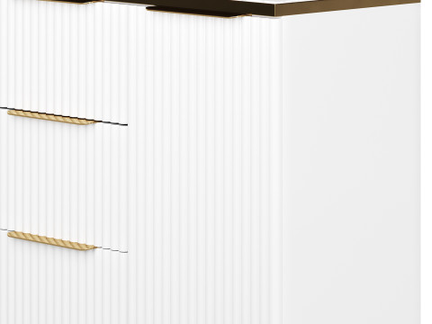 White Sideboard with Tempered Glass 3D Model