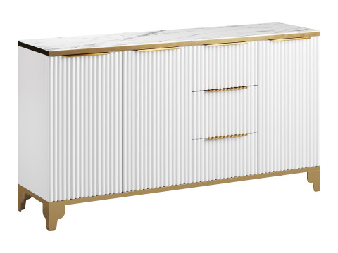 White Sideboard with Tempered Glass 3D Model