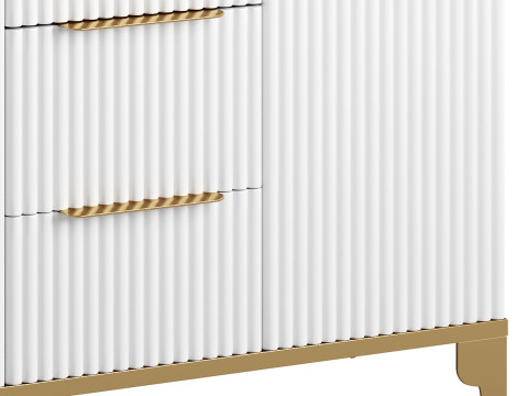 White Sideboard with Tempered Glass 3D Model