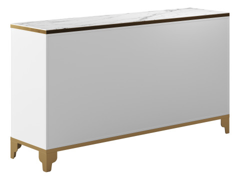 White Sideboard with Tempered Glass 3D Model