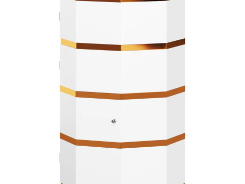 White Swivel Rotating Shoe Rack 3D Model
