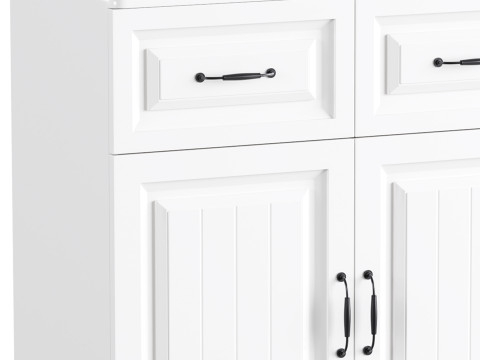White Wooden Buffets 3D Модель