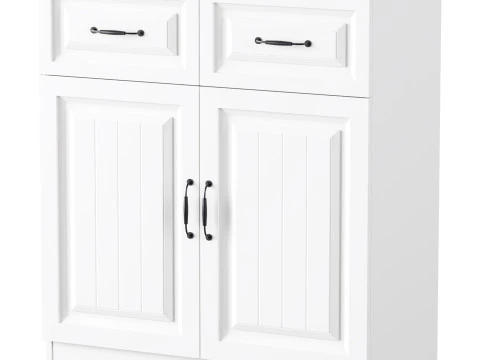 White Wooden Buffets 3D Model