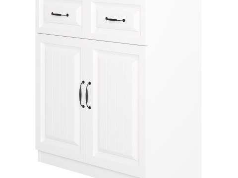 White Wooden Buffets 3D Модель