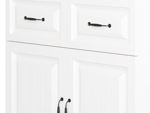 White Wooden Buffets 3D Модель