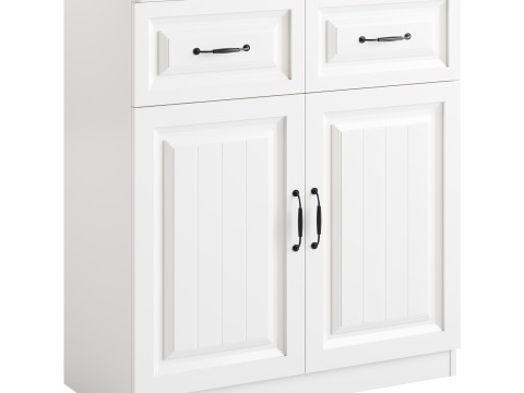 White Wooden Buffets 3D Модель