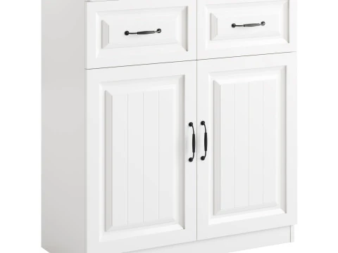 White Wooden Buffets 3D Model