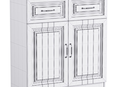 White Wooden Buffets 3D Модель