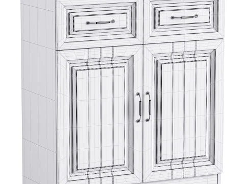 White Wooden Buffets 3D Model