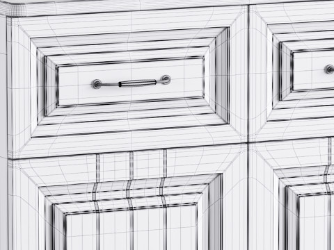 White Wooden Buffets 3D Модель