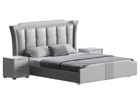 Grand lit &agrave; oreilles victorien Modèle 3D